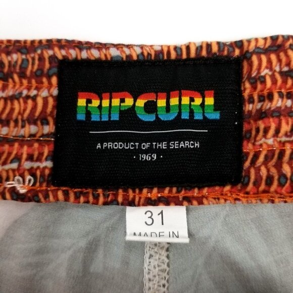 Rip Curl Floral Stassi Pink Green Board Shorts Swim Trunks Men 31 90s Palm Print - Picture 2 of 6